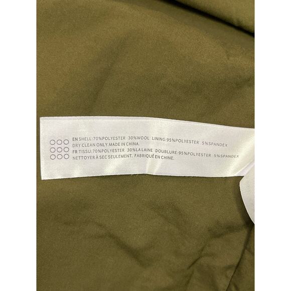 En Saison Tweed Sleeveless Dress Size S Raw Edge Flounce Hem Olive NWT - Picture 8 of 9